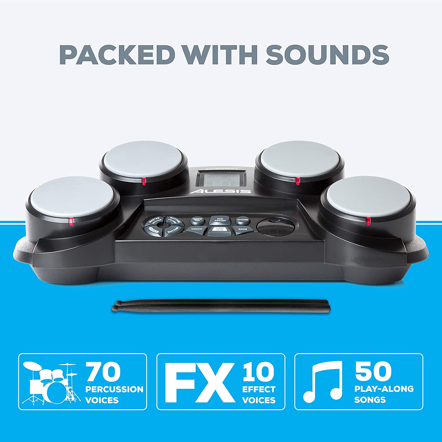 Alesis CompactKit 4 4-Pad Portable Tabletop Drum Kit Online price in India