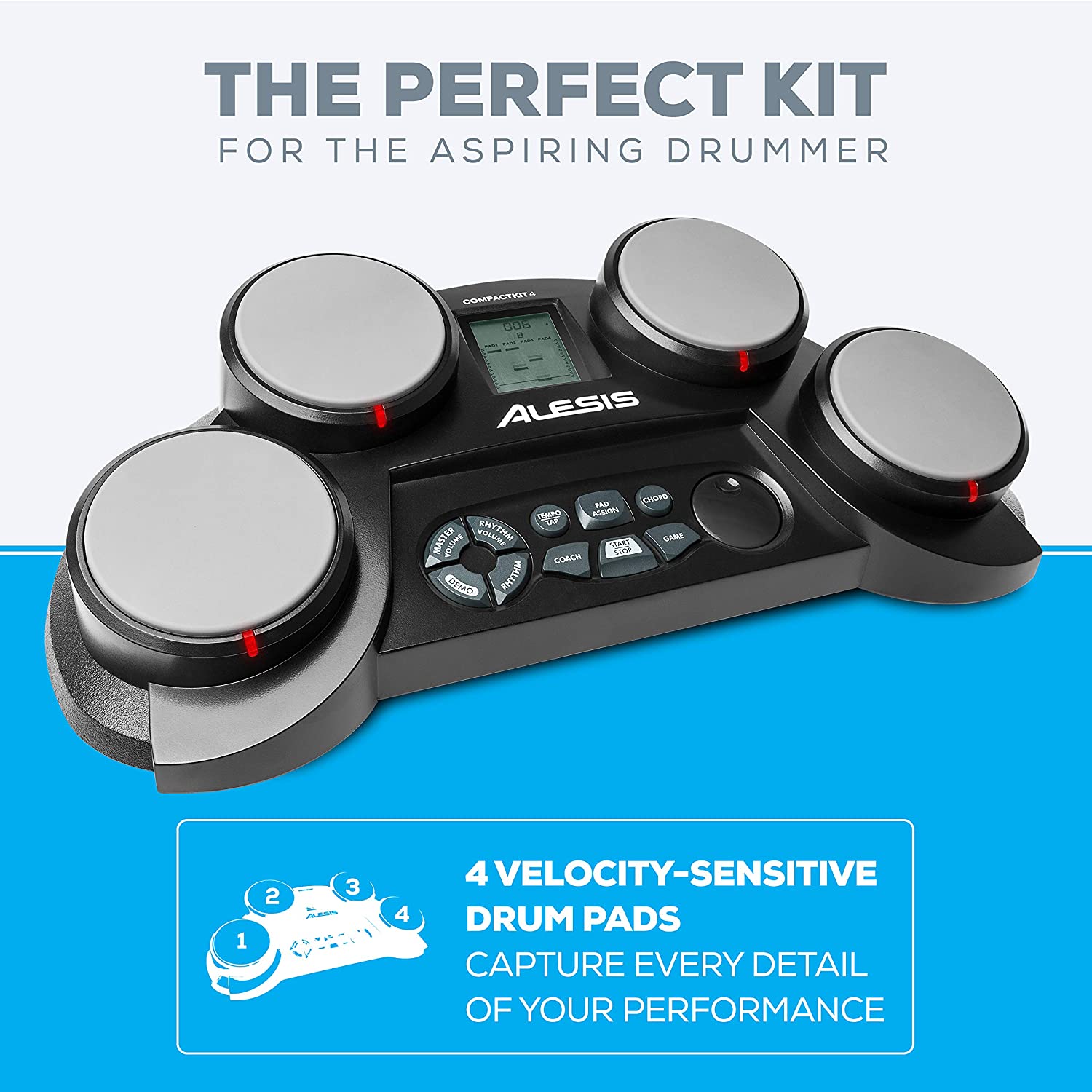 Alesis CompactKit 4 4-Pad Portable Tabletop Drum Kit Online price in India