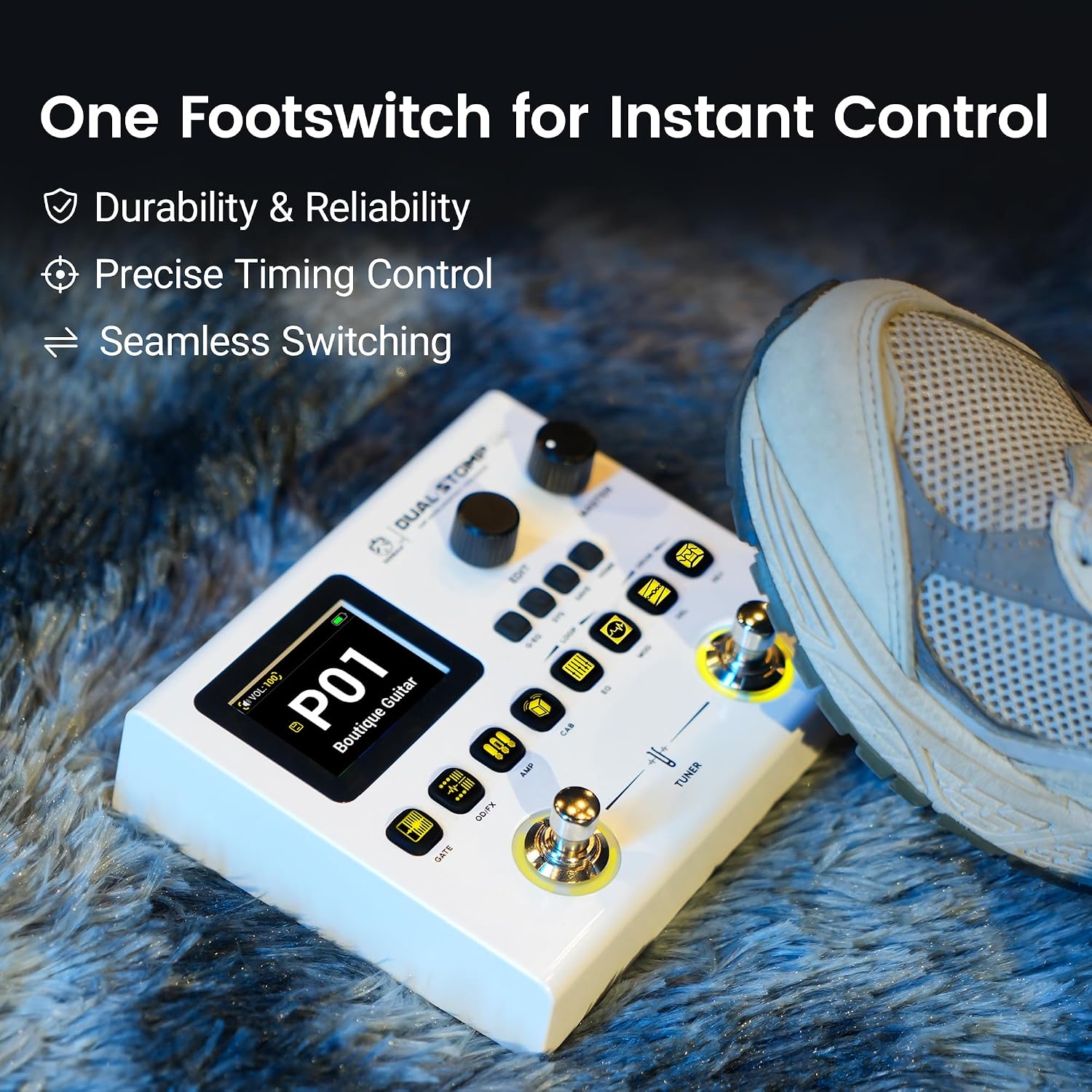 Soran Dual Stomp Lite Dual Pedal Amp Modeling Multi Effects Processor online in India at johnsmusicin at the lowest price Online price in India