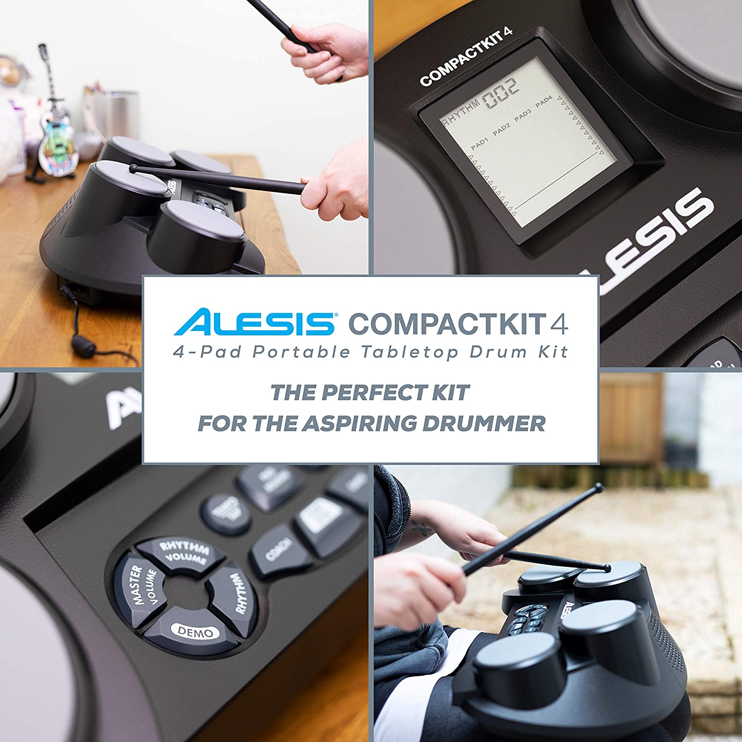 Alesis CompactKit 4 4-Pad Portable Tabletop Drum Kit
