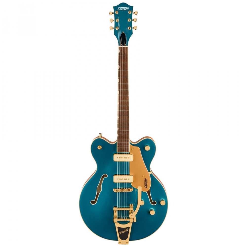 Image of Gretsch Electromatic Pristine LTD Center Block Double-Cut with Bigsby Laurel Fingerboard Electric Guitar Petrol
