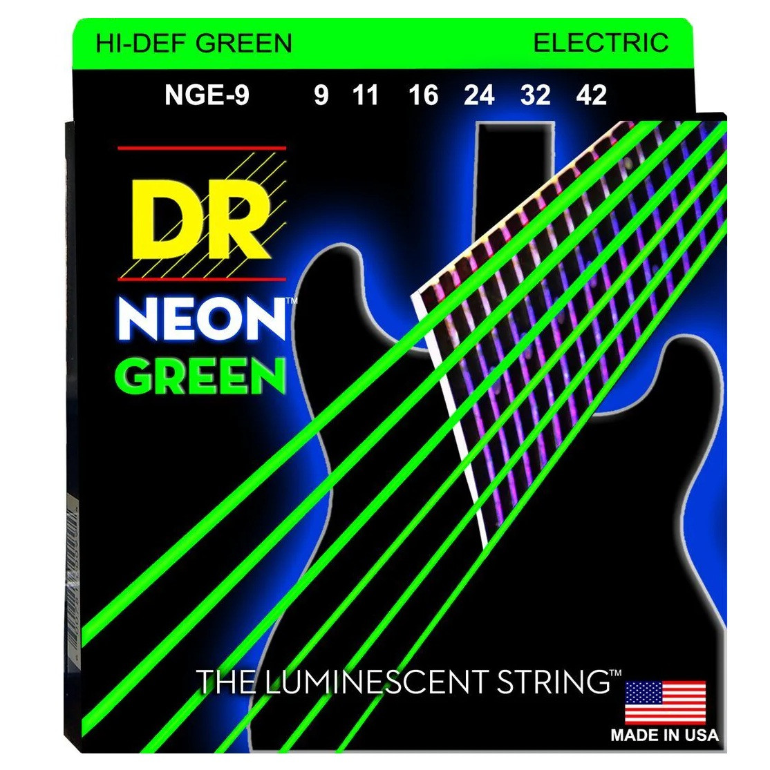 DR String Neon Electric Guitar Strings - 9-42 online in India at johnsmusicin at the lowest price Online price in India