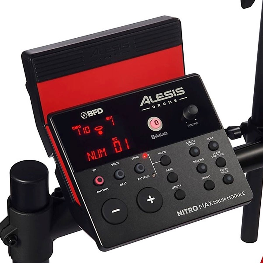 Alesis Nitro Max Kit Special Edition Red 8 Piece Electronic Drum Kit with Mesh Heads and Bluetooth Online price in India
