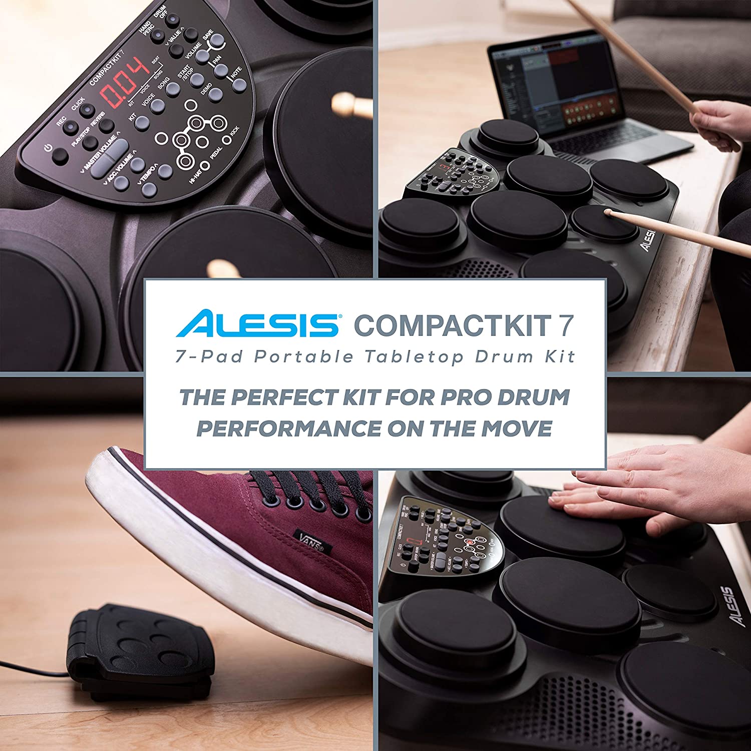 Alesis CompactKit 7 7-Pad Portable Tabletop Drum Kit Online price in India