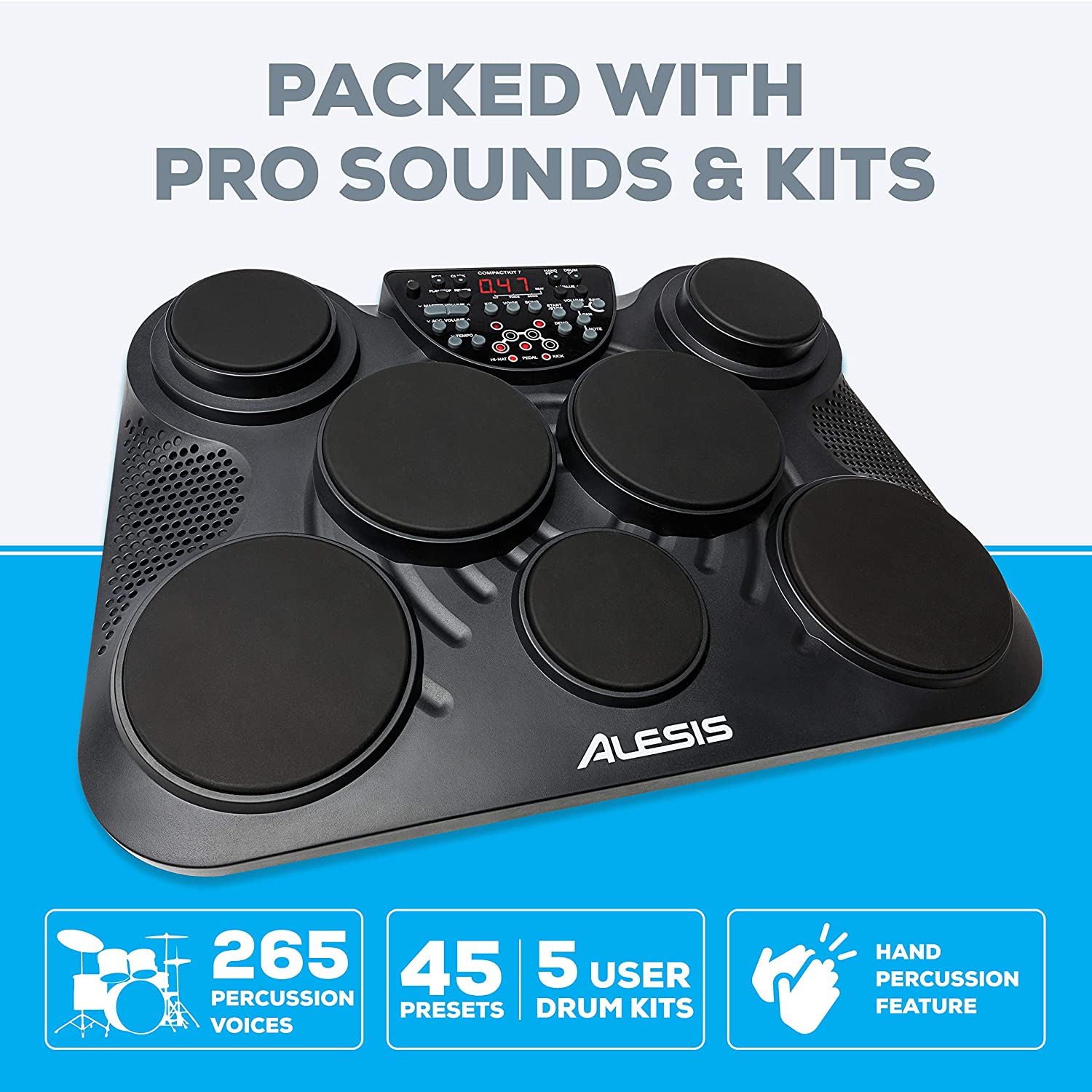 Alesis CompactKit 7 7-Pad Portable Tabletop Drum Kit Online price in India