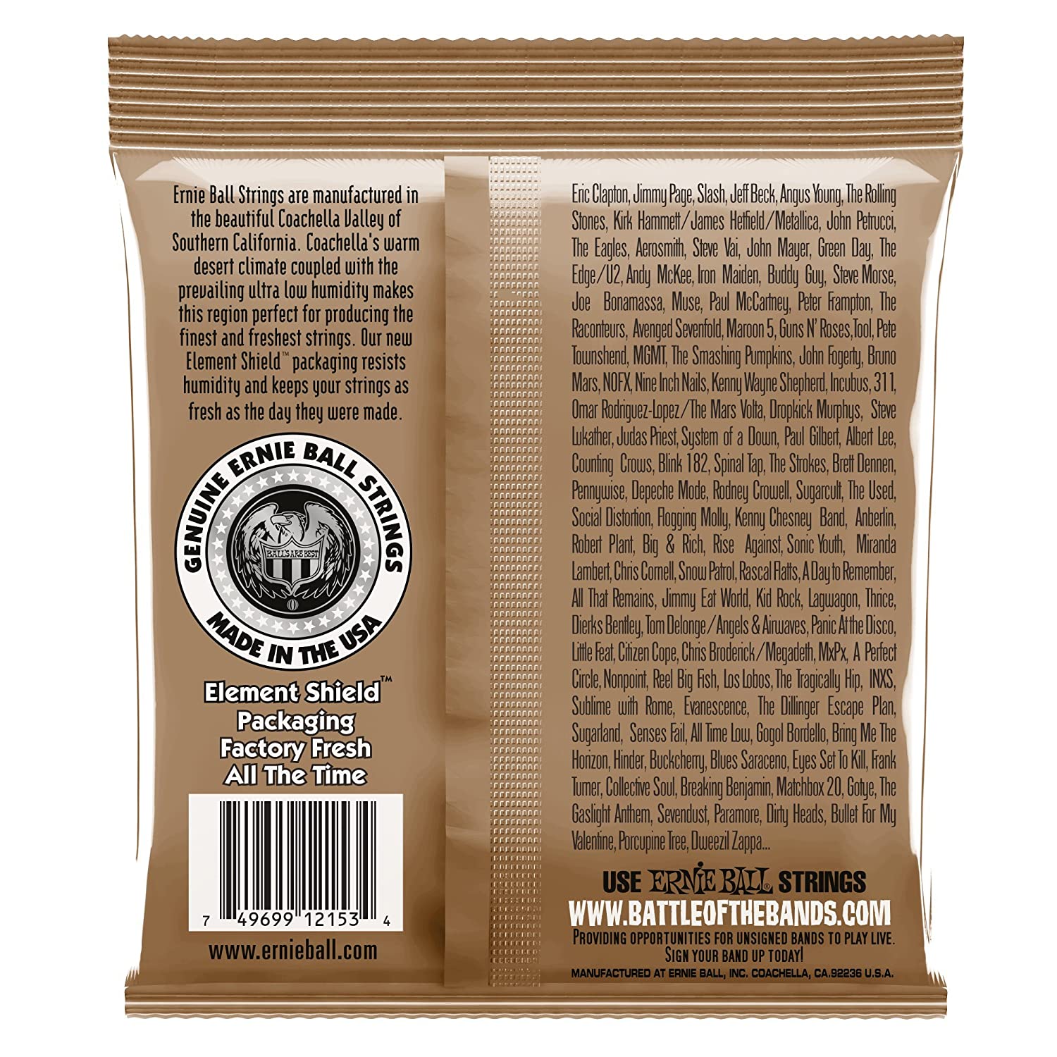 Ernie Ball 2153 12-String Light Earthwood Phosophor Bronze Acoustic Strings 009-046 Online price in India