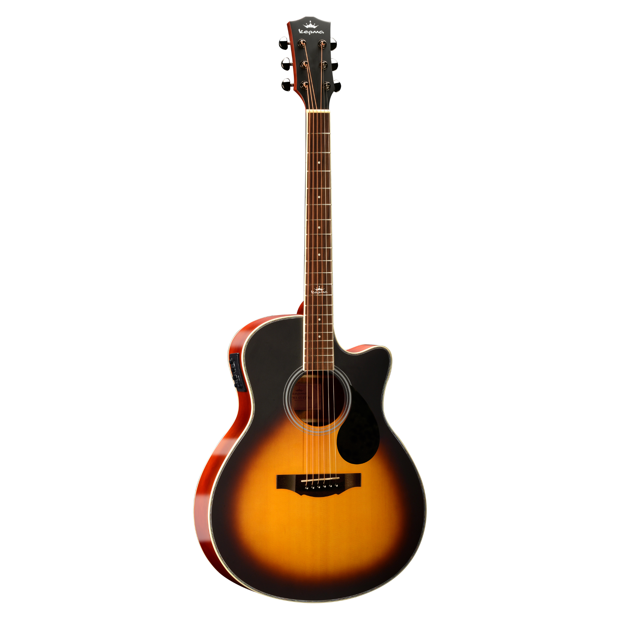 Kepma a1ce semi acoustc guitar sunburst color for beginners
