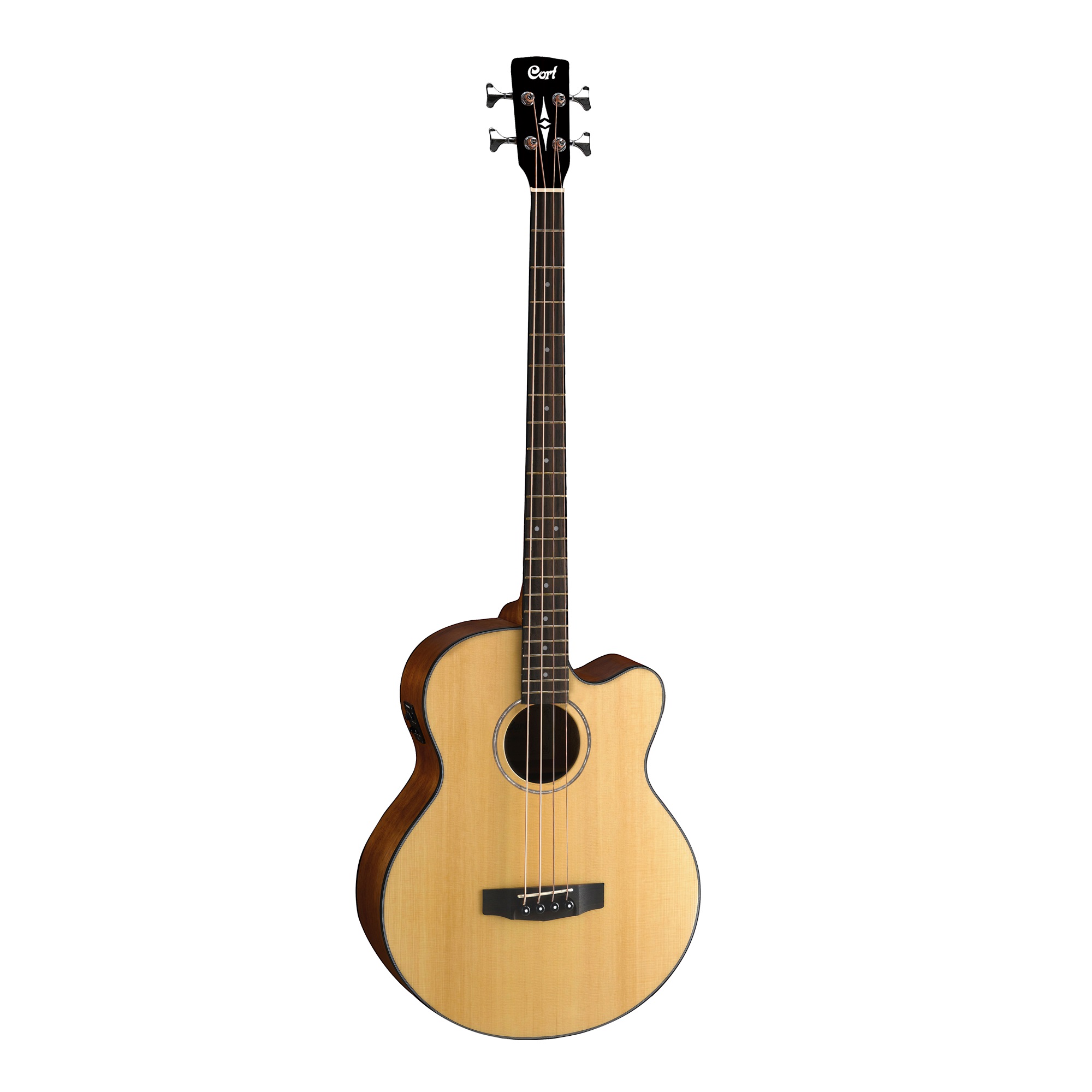 Cort AB850F Jumbo Cutaway 4-String Electro Acoustic Bass Guitar Online price in India