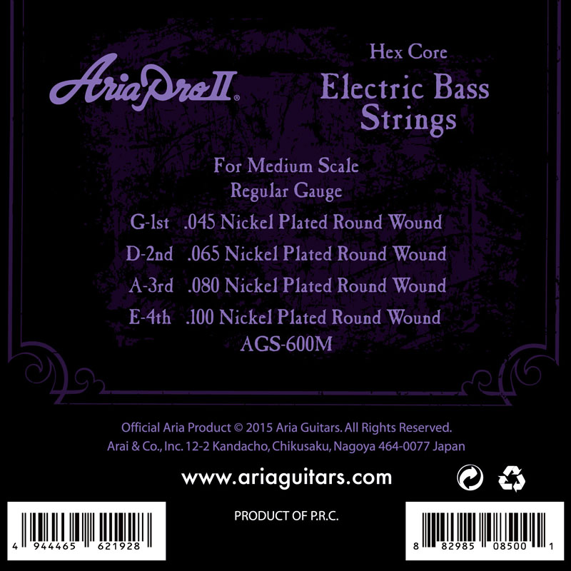 Aria AGS-600M Bass Strings