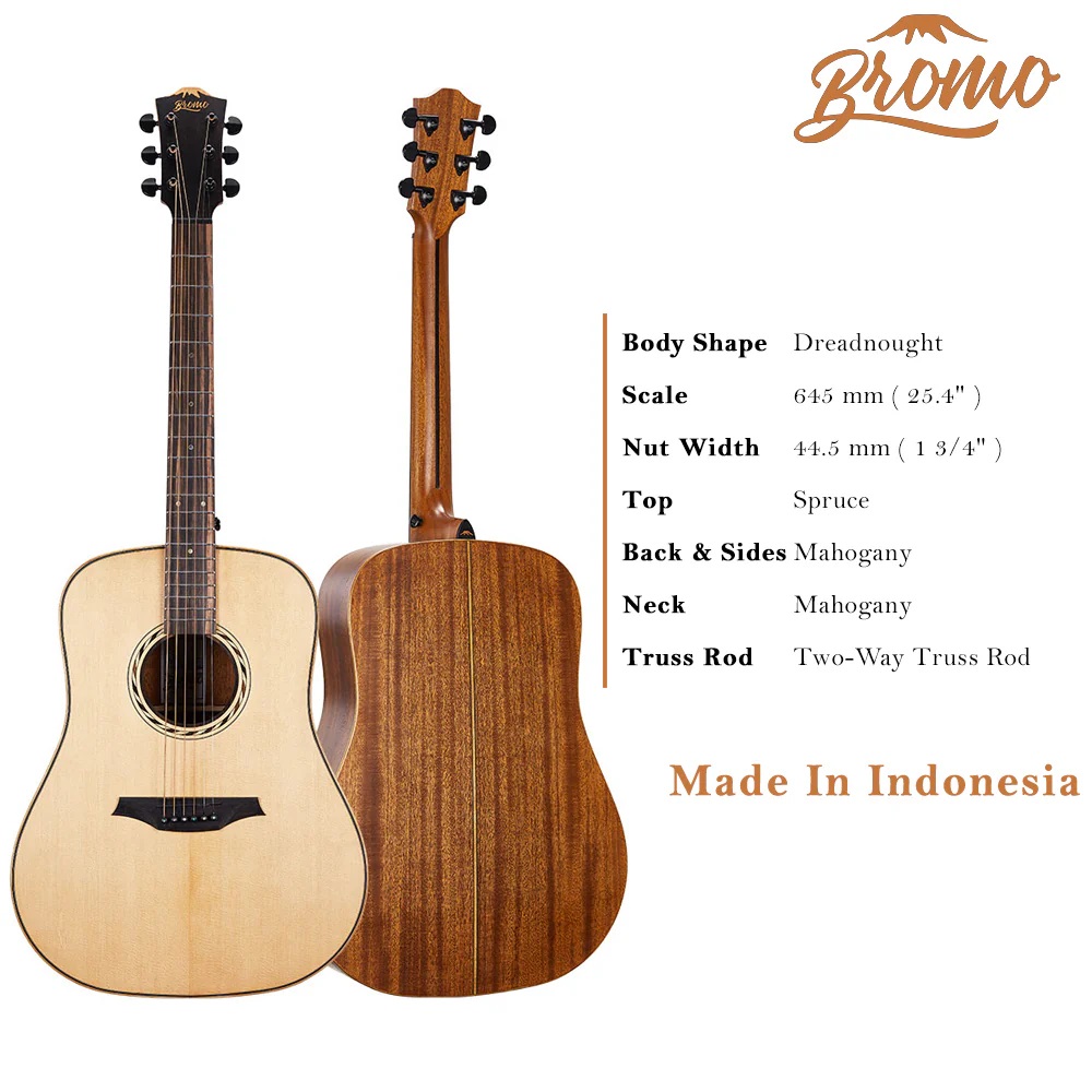Bromo BAT1 Dreadnought Acoustic Guitar online in India at johnsmusicin at the lowest price Bromo BAT1 Dreadnought Acoustic Guitar Online price in India