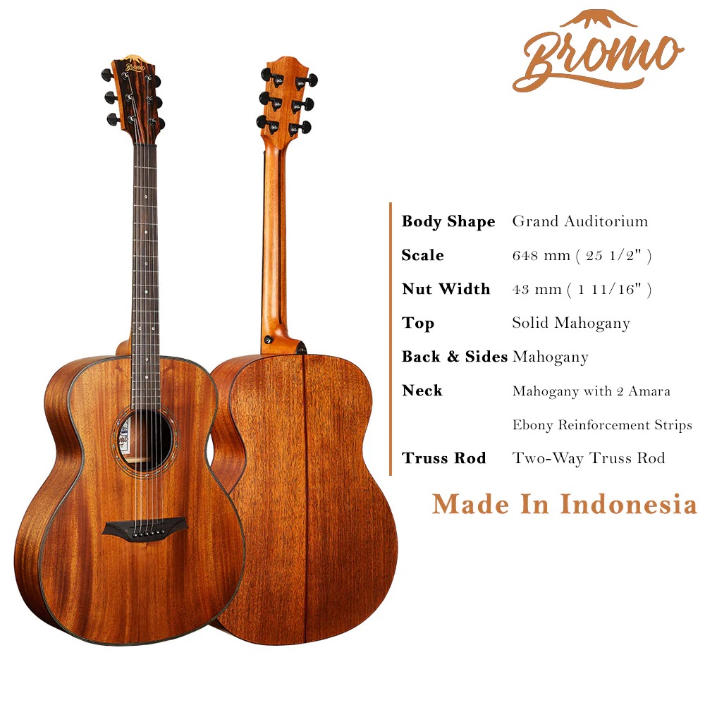 Bromo BAT2M Tahoma Series Auditorium 6 String Acoustic Guitar