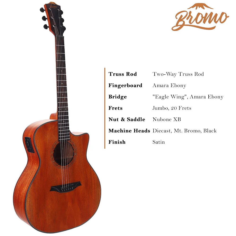 Bromo BAT2MCE Auditorium Semi Acoustic Guitar online in India at johnsmusicin at the lowest price Online price in India