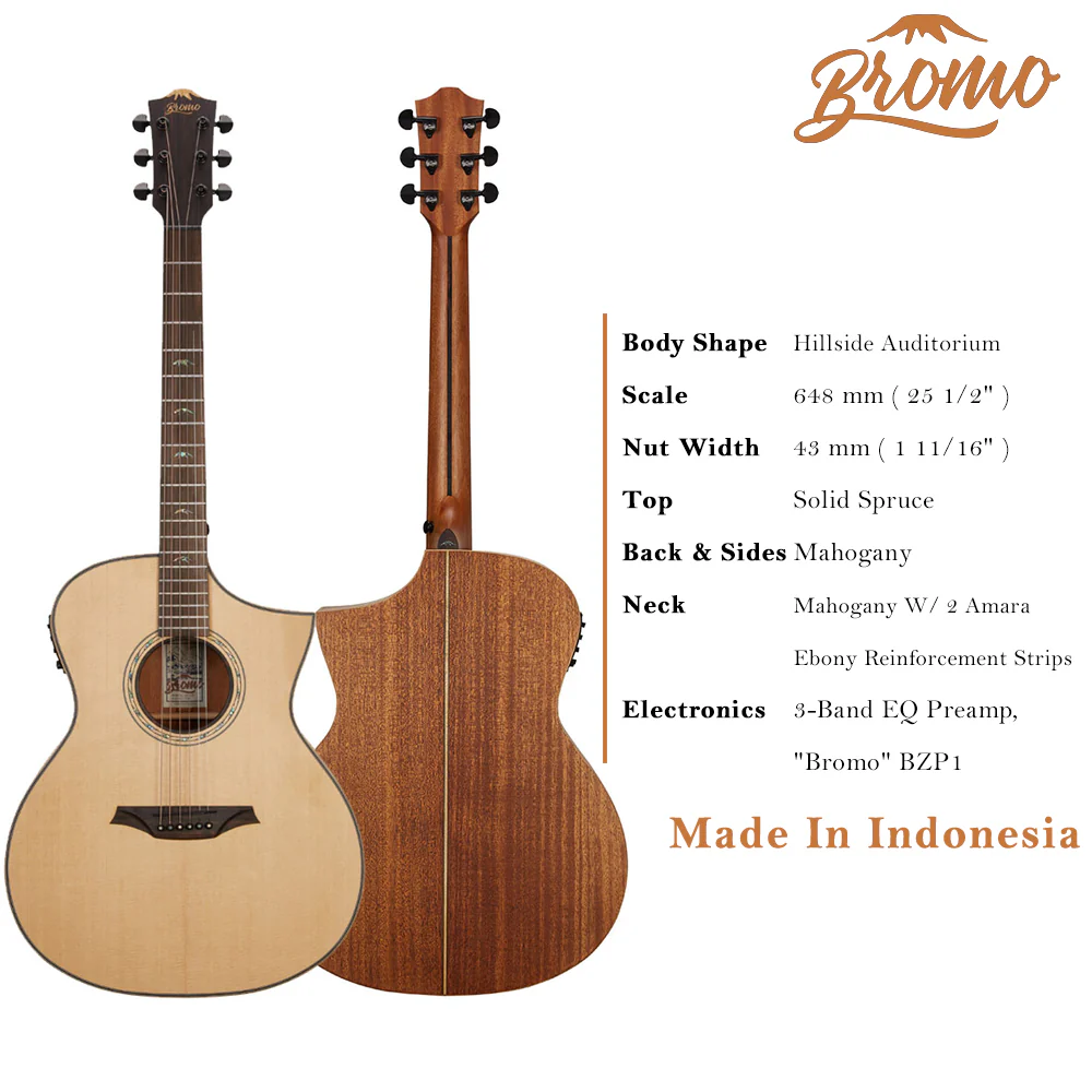 Bromo BAT4CE Auditorium Semi Acoustic Guitar online in India at johnsmusicin at the lowest price Online price in India