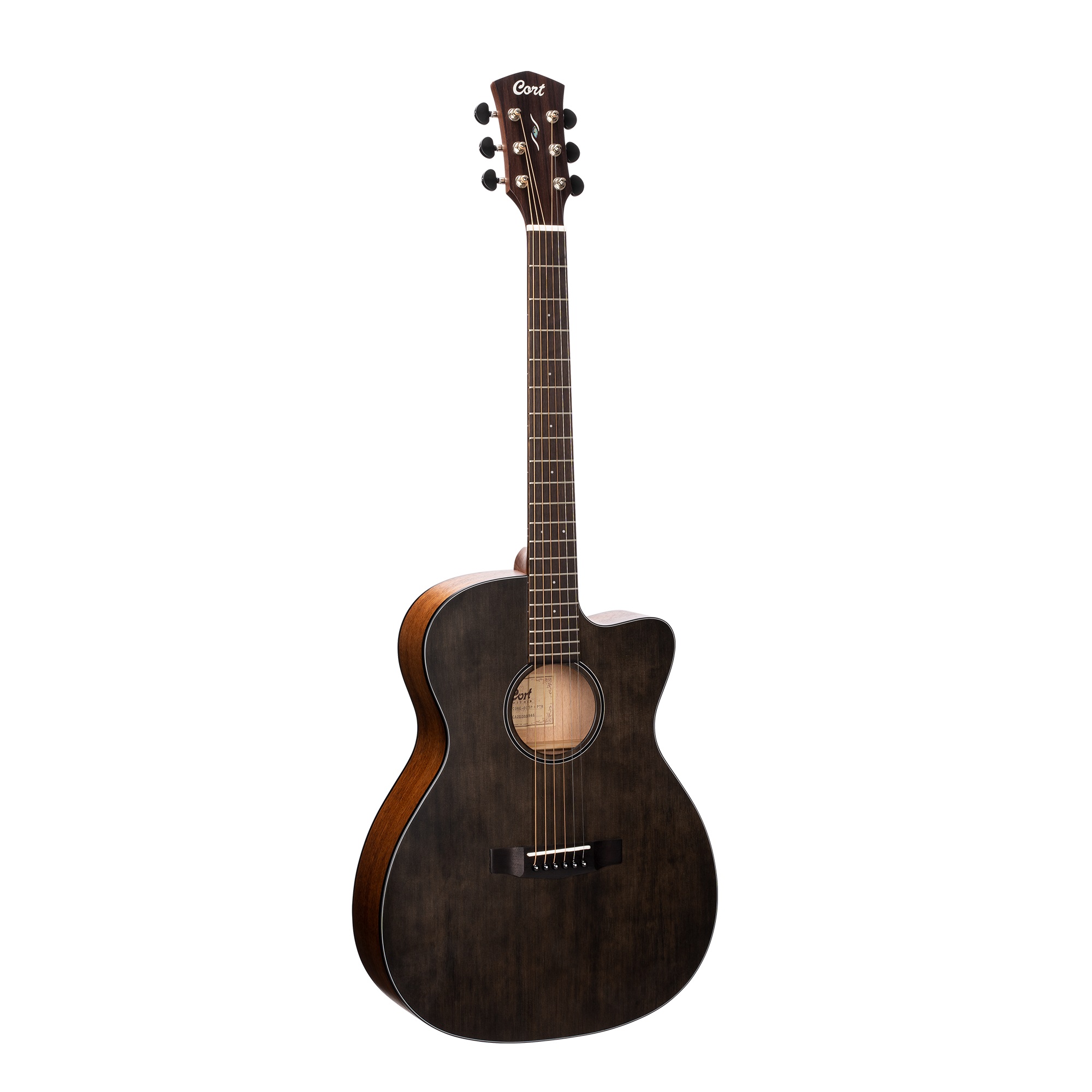 Cort Core OC Spruce 6-Strings Electro Acoustic Guitar Open Pore Trans Black Online price in India
