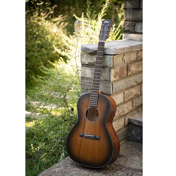 Cort Core Series PE Mahogany 6-Strings Electro Acoustic Guitar Open Pore Black Burst Online price in India