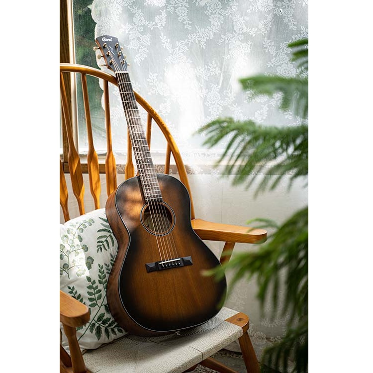 Cort Core Series PE Mahogany 6-Strings Electro Acoustic Guitar Open Pore Black Burst Online price in India
