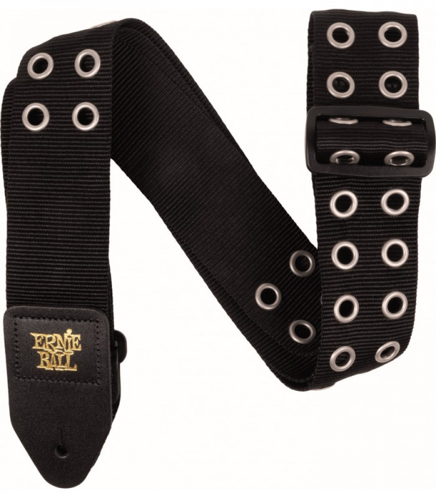 Image of Ernie Ball 5397 Premium Guitar Strap Hole Lotta Metal Silver