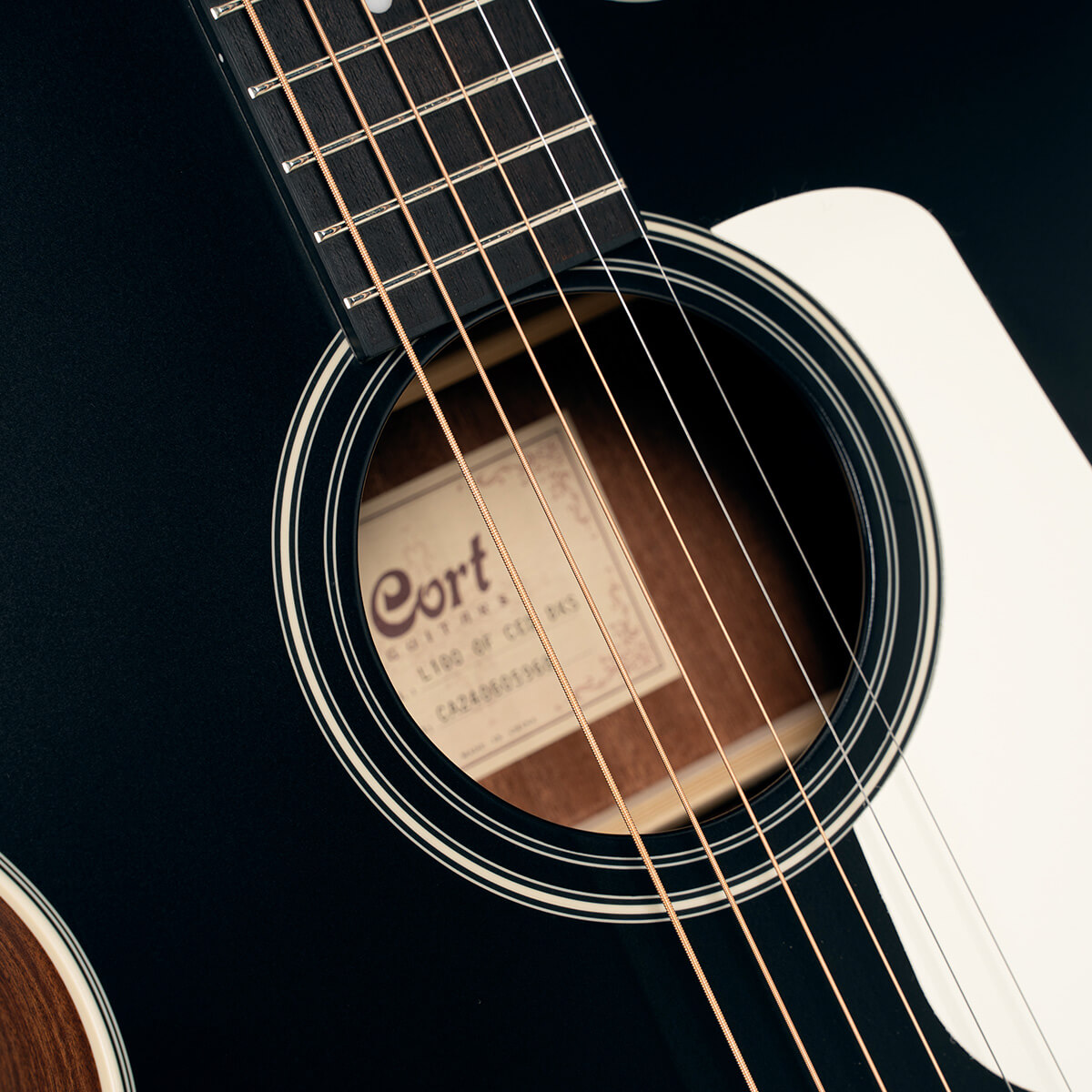 Cort L100OCF CED 6 String Semi Electro Acoustic Guitar Black Satin