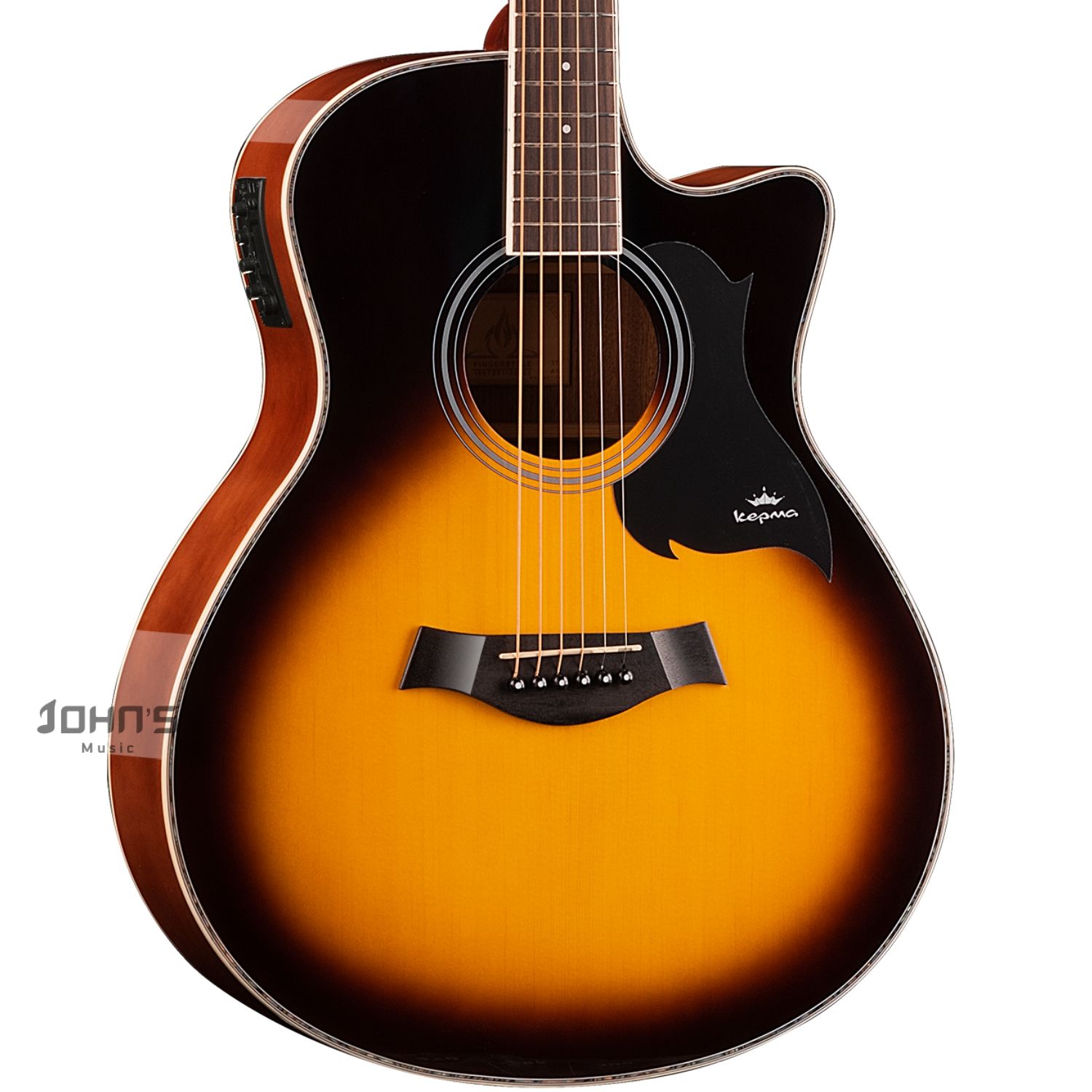 Kepma a1ce semi acoustc guitar sunburst color for beginners