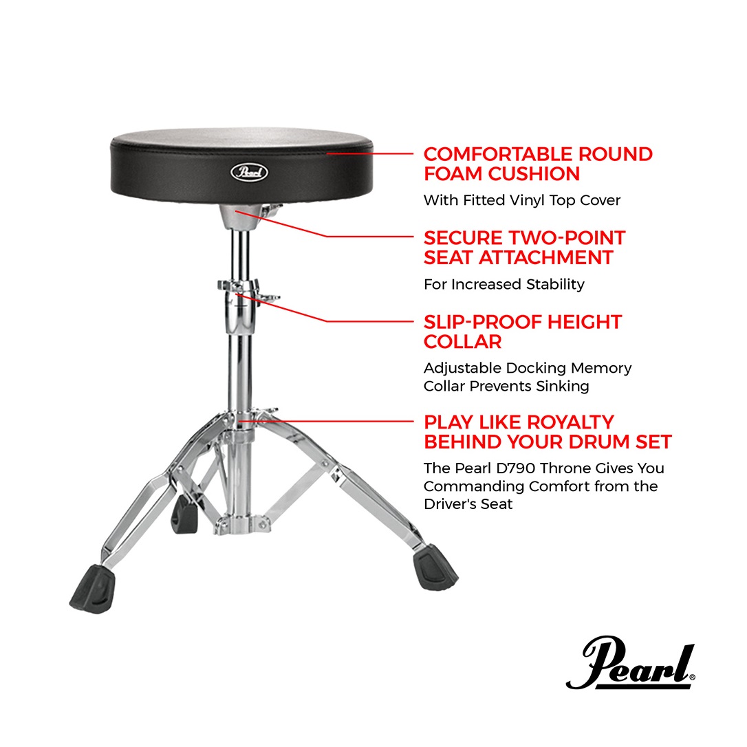 Pearl D790 Double-Braced Drum Throne Online price in India