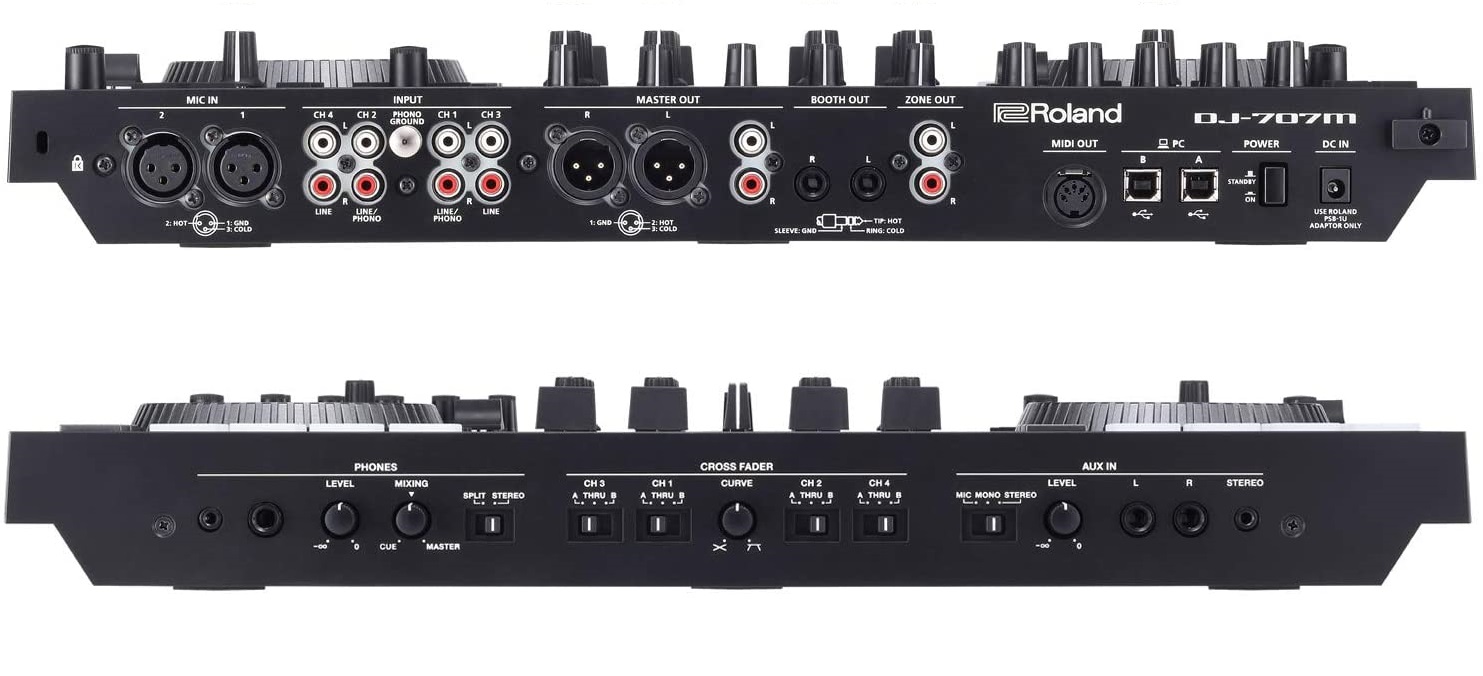 Roland DJ-707M 4-deck Serato DJ Pro Controller with Drum Machine and Vocal Transformer