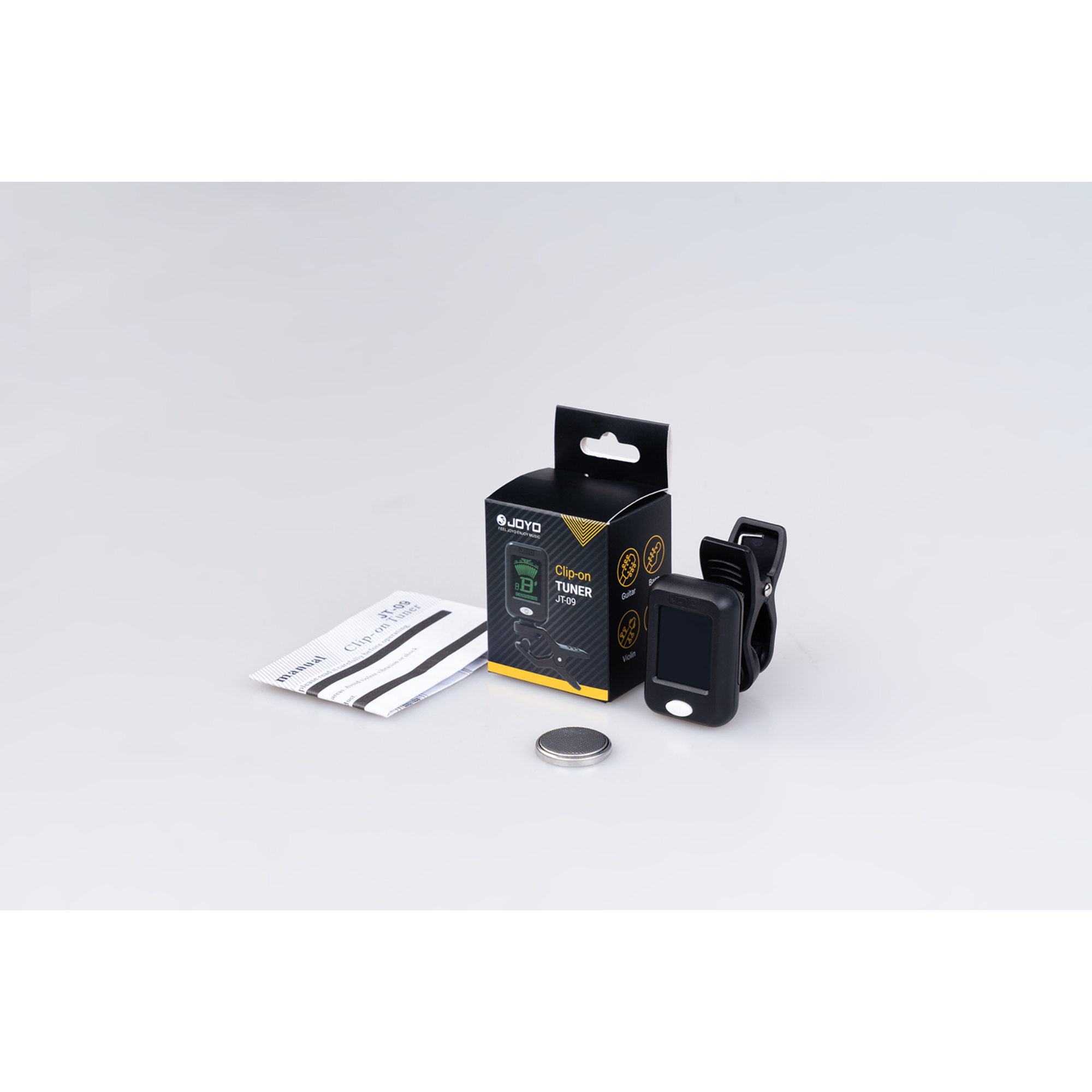JOYO Clip on Tuner Digital Electronic Tuner for Guitar Bass Ukulele Violin Mandolin Banjo Acoustics Calibration Tuner JT-09 online in India at johnsmusicin at the lowest price Online price in India