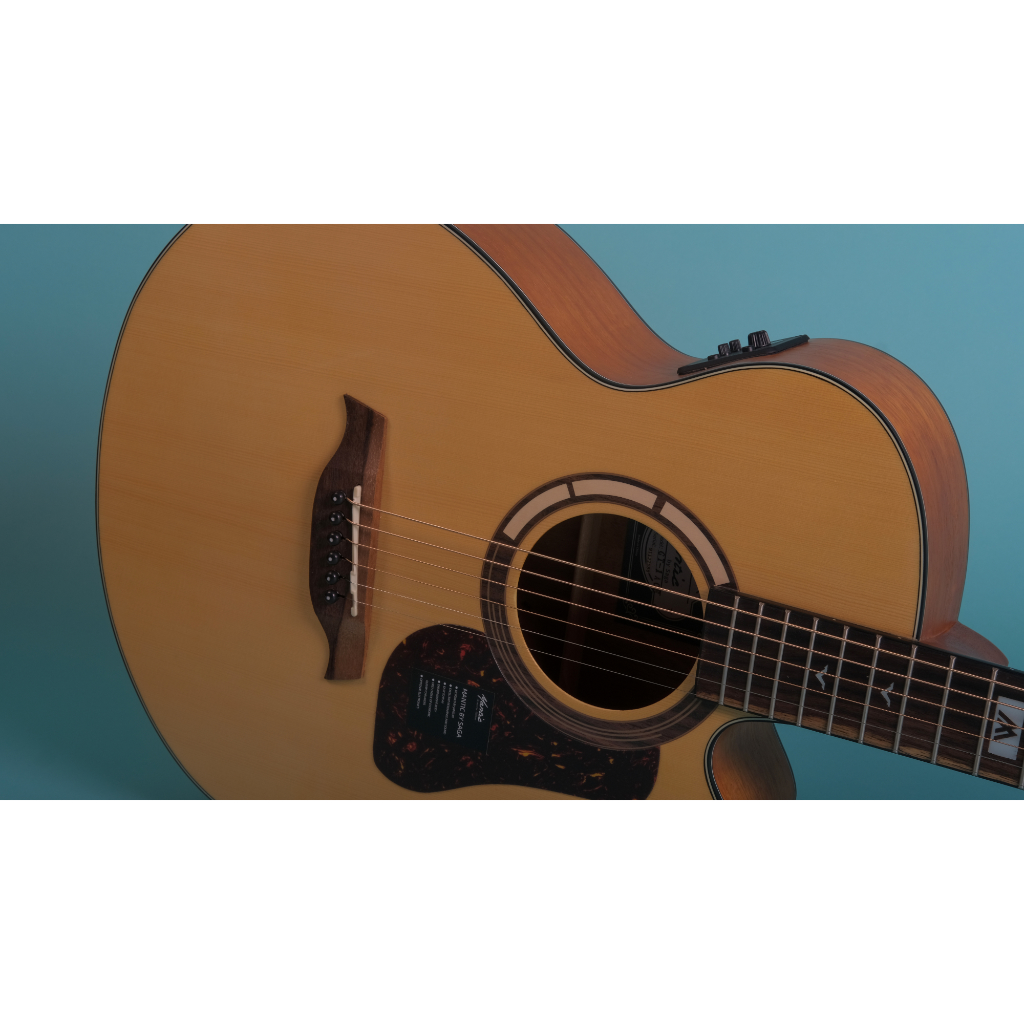Mantic GT10AC -E Solid Top Semi- Acoustic Guitar with Fishman Electronics