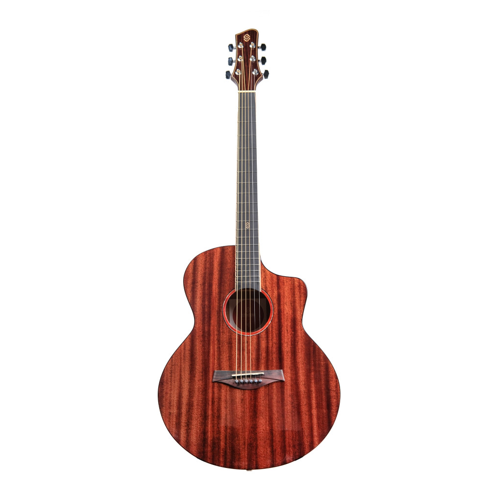 Image of Strydom F140CE Auditorium All Mahogany Semi Acoustic Guitar Natural Gloss