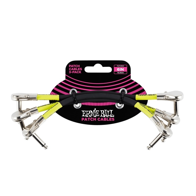Ernie Ball 06 14 Flat AngleAngle Ultraflex Patch Cables 3-Pack - Black Online price in India