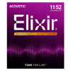 Elixir 16027 Phosphor Bronze Nanoweb Custom Light Acoustic Strings 11-52