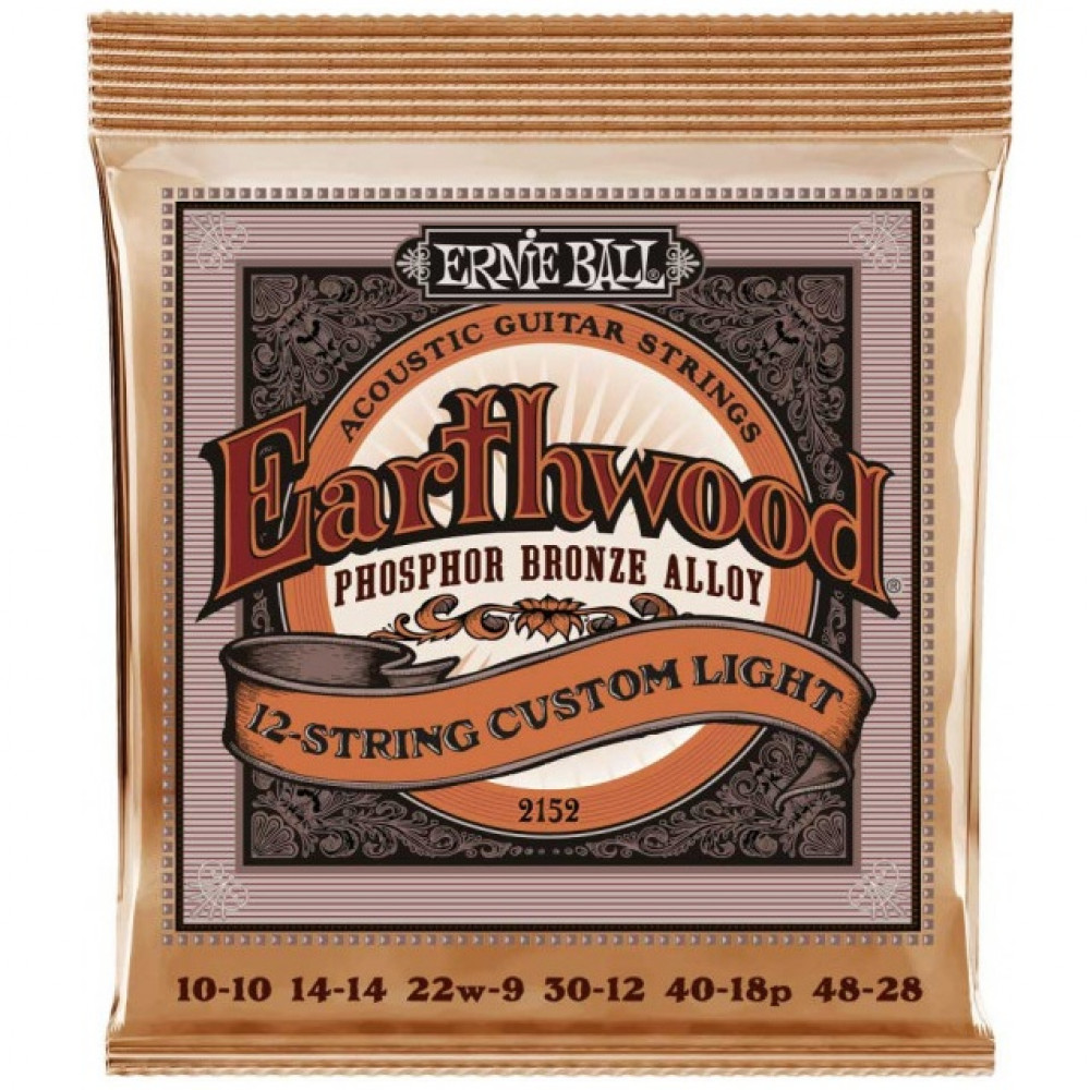 Image of Ernie Ball 2152 Earthwood Phosphor Bronze Acoustic Guitar 12 Strings