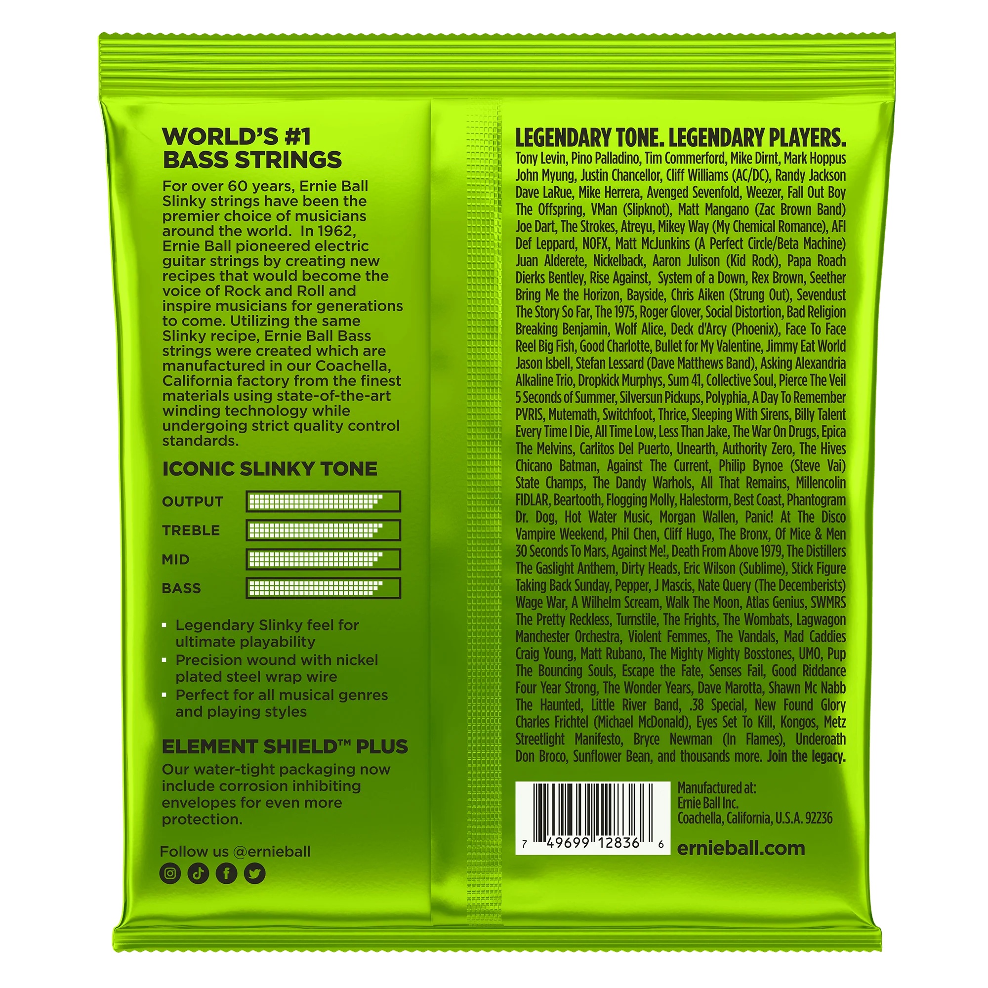 Ernie Ball 2836 Regular Slinky Bass Guitar Strings 5-String - 045-0130 online in India at johnsmusicin at the lowest price Online price in India