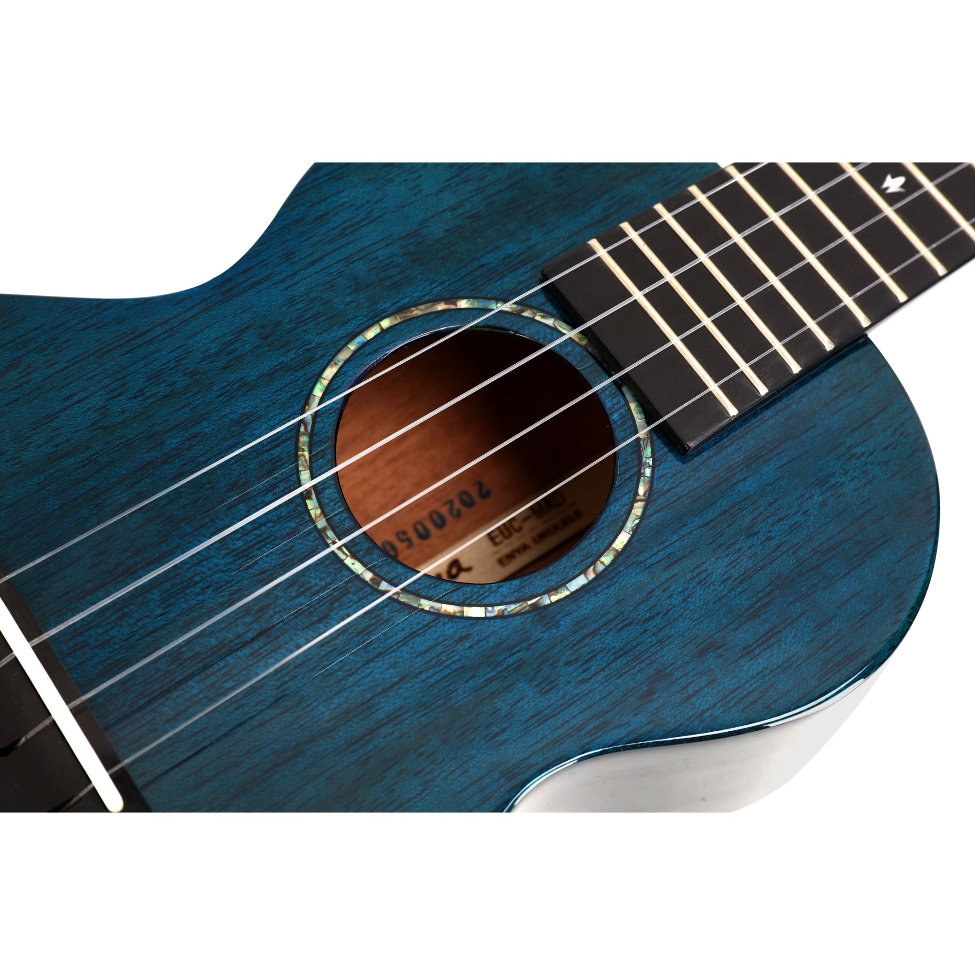 Enya EUC MAD EQ Concert Solid Mahogany Ukulele Blue