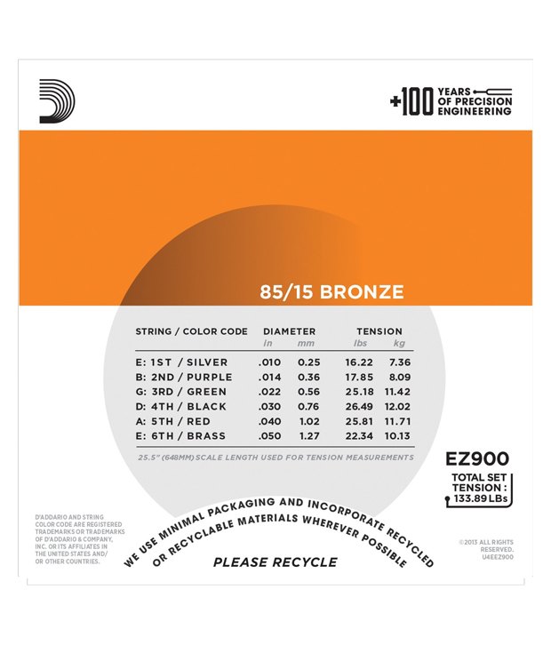 Daddario EZ900 acoustic guitar strings