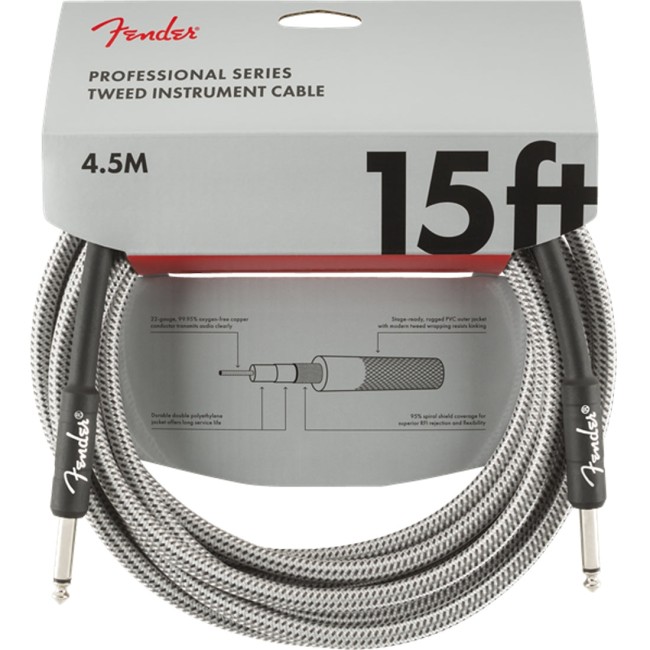 Fender Professional Series Tweed Instrument White Cables 0990820066 online in India at johnsmusicin at the lowest price Online price in India