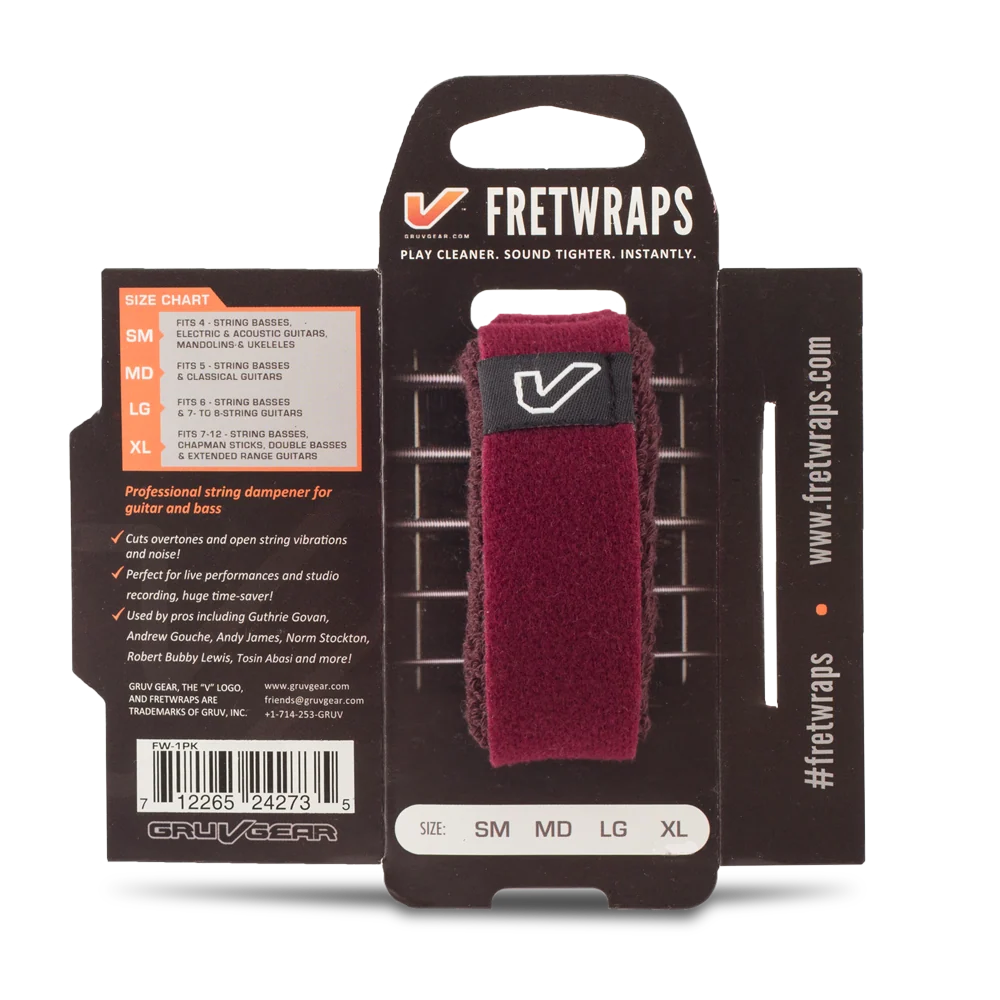 Gruv Gear GG-FW-1PK-BGY-SM Fret Wrap String Muters Small Wine online in India at johnsmusicin at the lowest price Online price in India