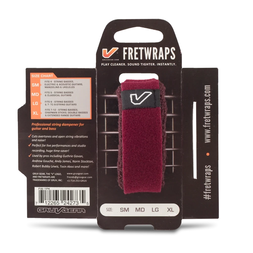 Image of Gruv Gear GG-FW-1PK-BGY-SM Fret Wrap String Muters Small Wine