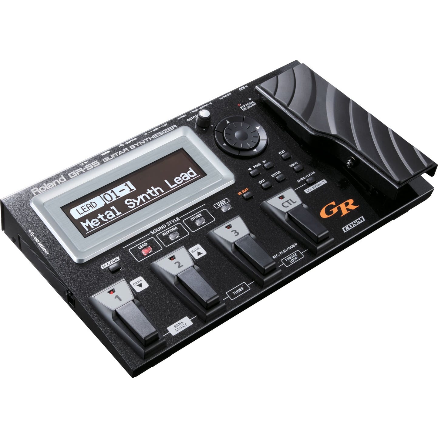 Roland GR55GK Guitar Synthesizer With GK3 Divided Pickup Guitar Processor - Black
