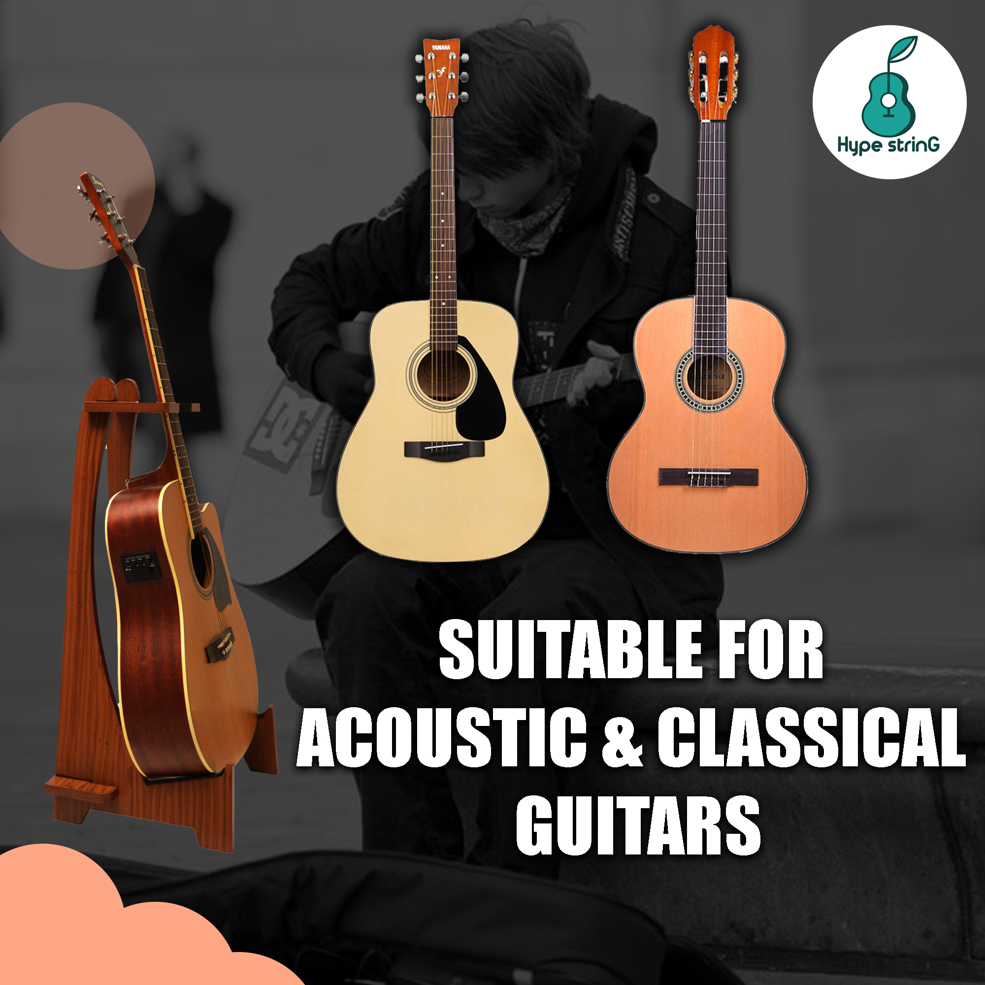 Hype String Guitar Floor Stand Long Neck Online price in India