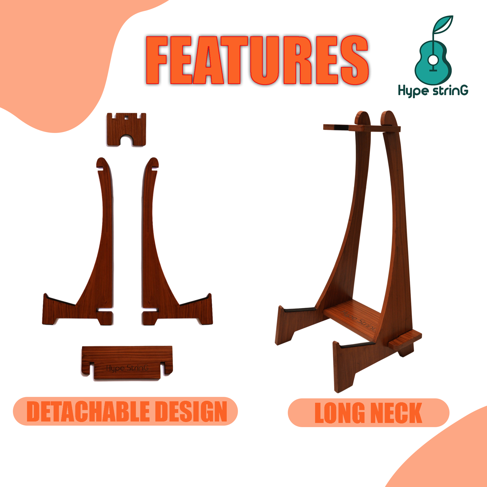 Hype String Guitar Floor Stand Long Neck Online price in India