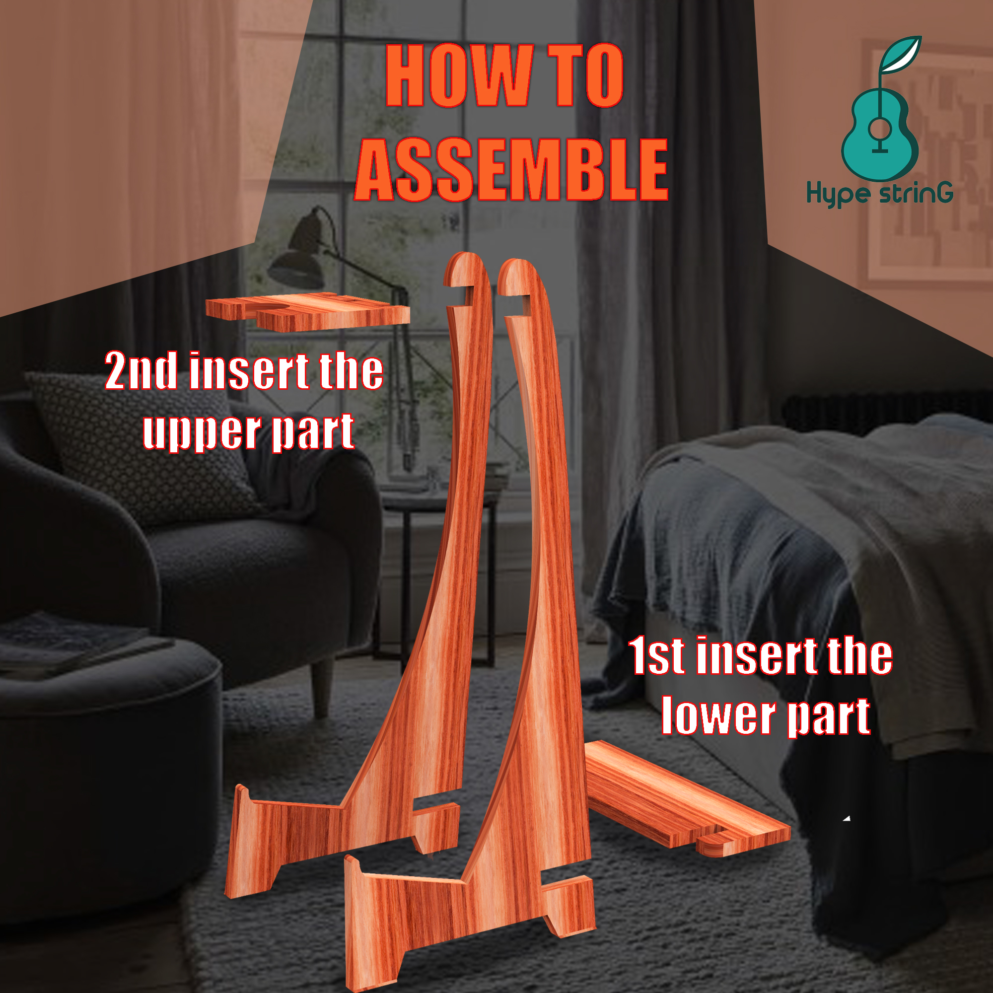 Hype String Guitar Floor Stand Long Neck Online price in India