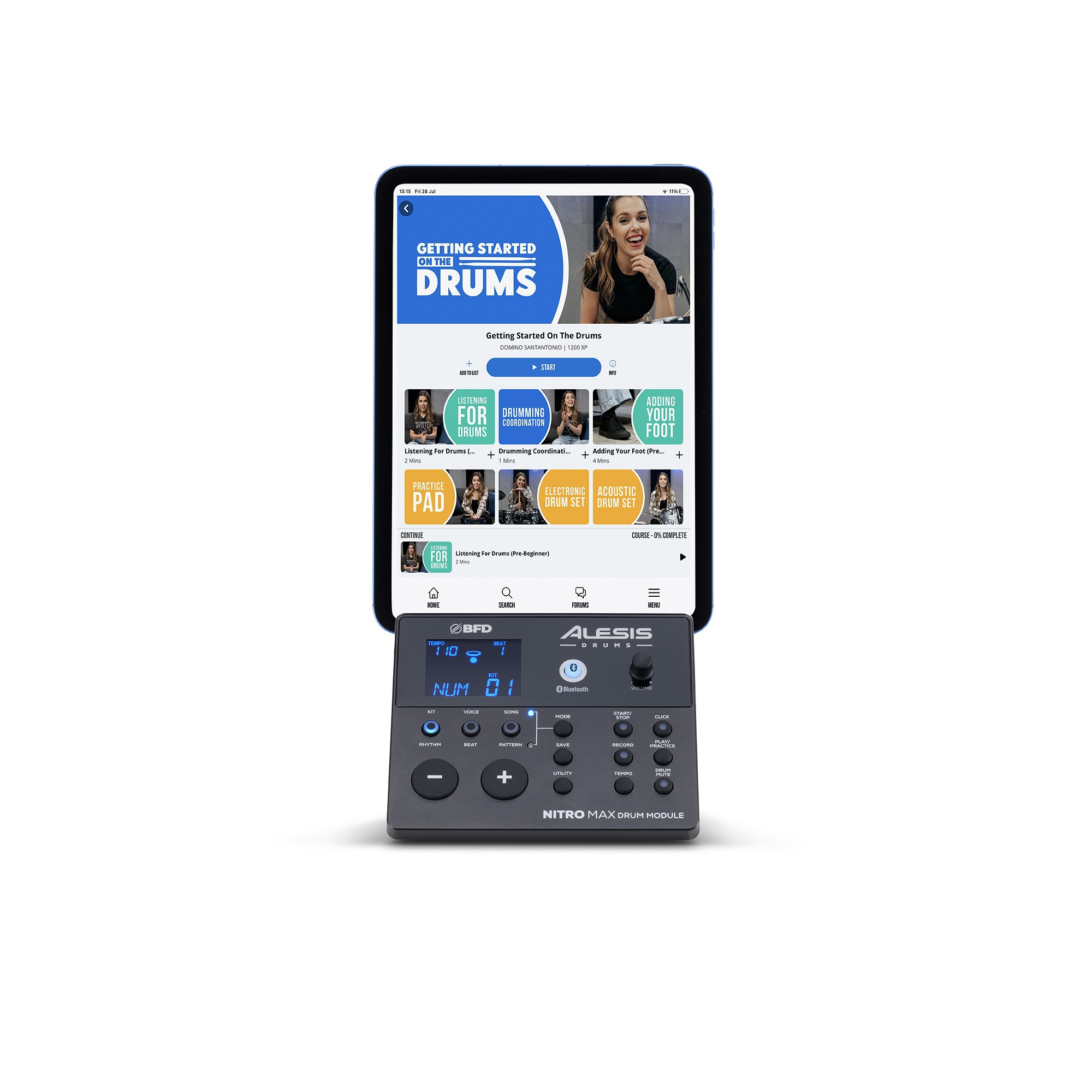 Alesis Nitro Max Kit Eight Piece Electronic Drum Kit with Mesh Heads and Bluetooth Online price in India