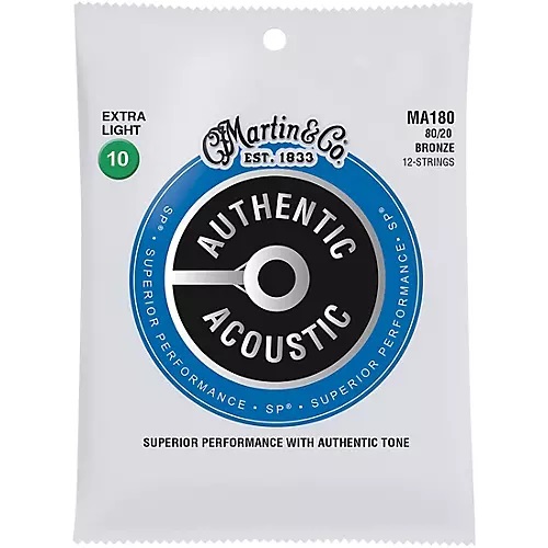 Martin MA180 SP 12-String 8020 Bronze Extra-Light-Authentic-Acoustic-Guitar-Strings in India