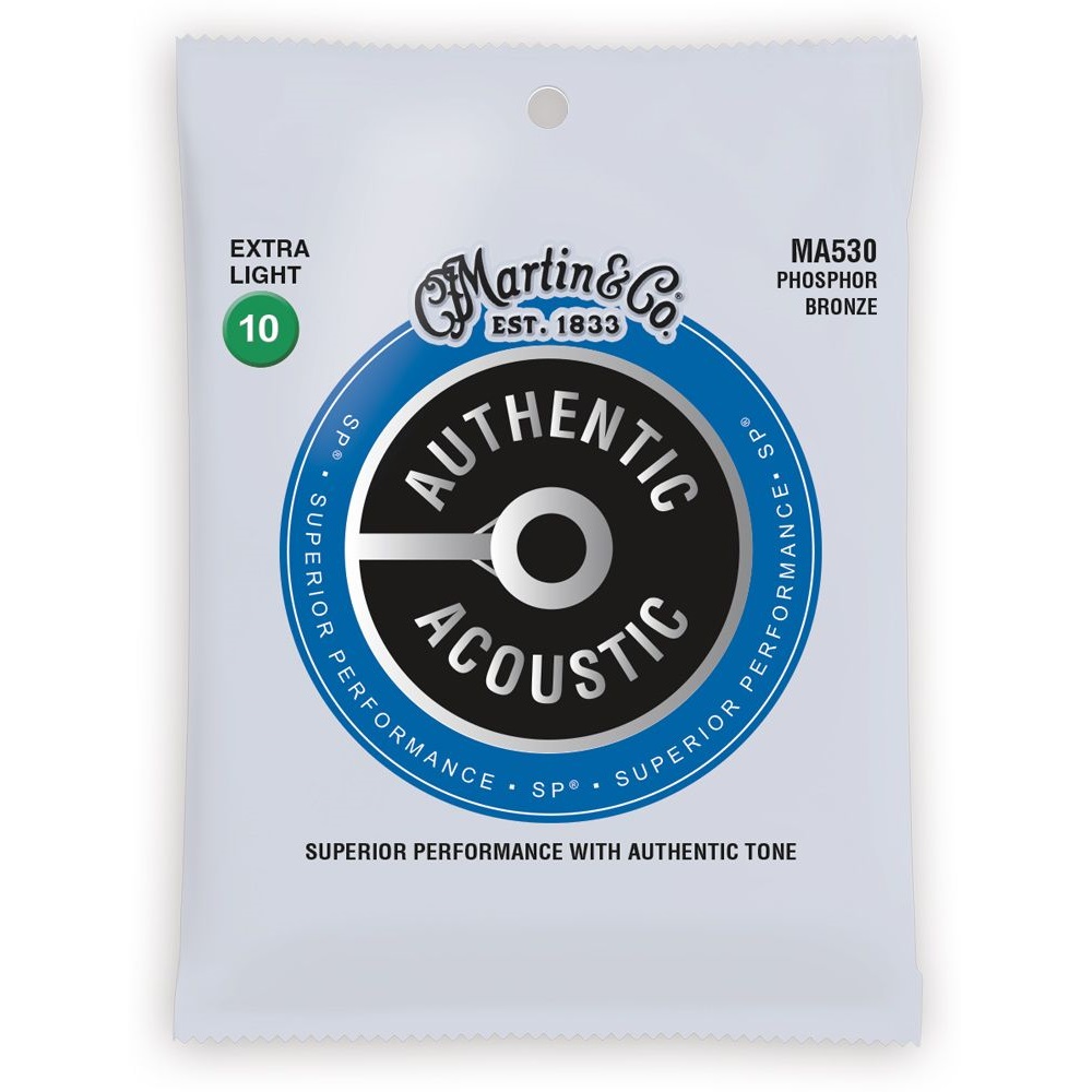 Martin MA530 SP Phosphor Bronze Extra-Light Authentic Acoustic Guitar Strings