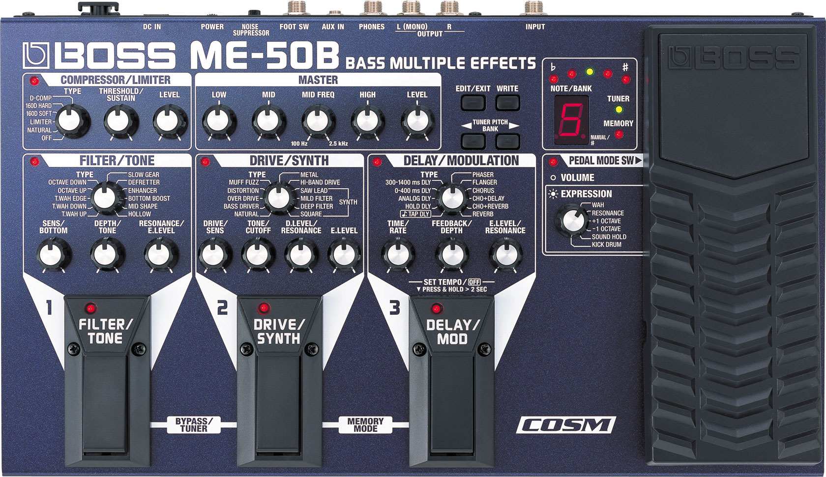 boss me50b bass guitar processor