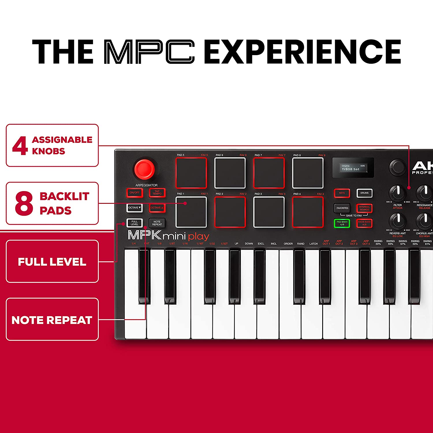 Akai Professional MPK Mini Play - Compact Keyboard and Pad Controller Online price in India