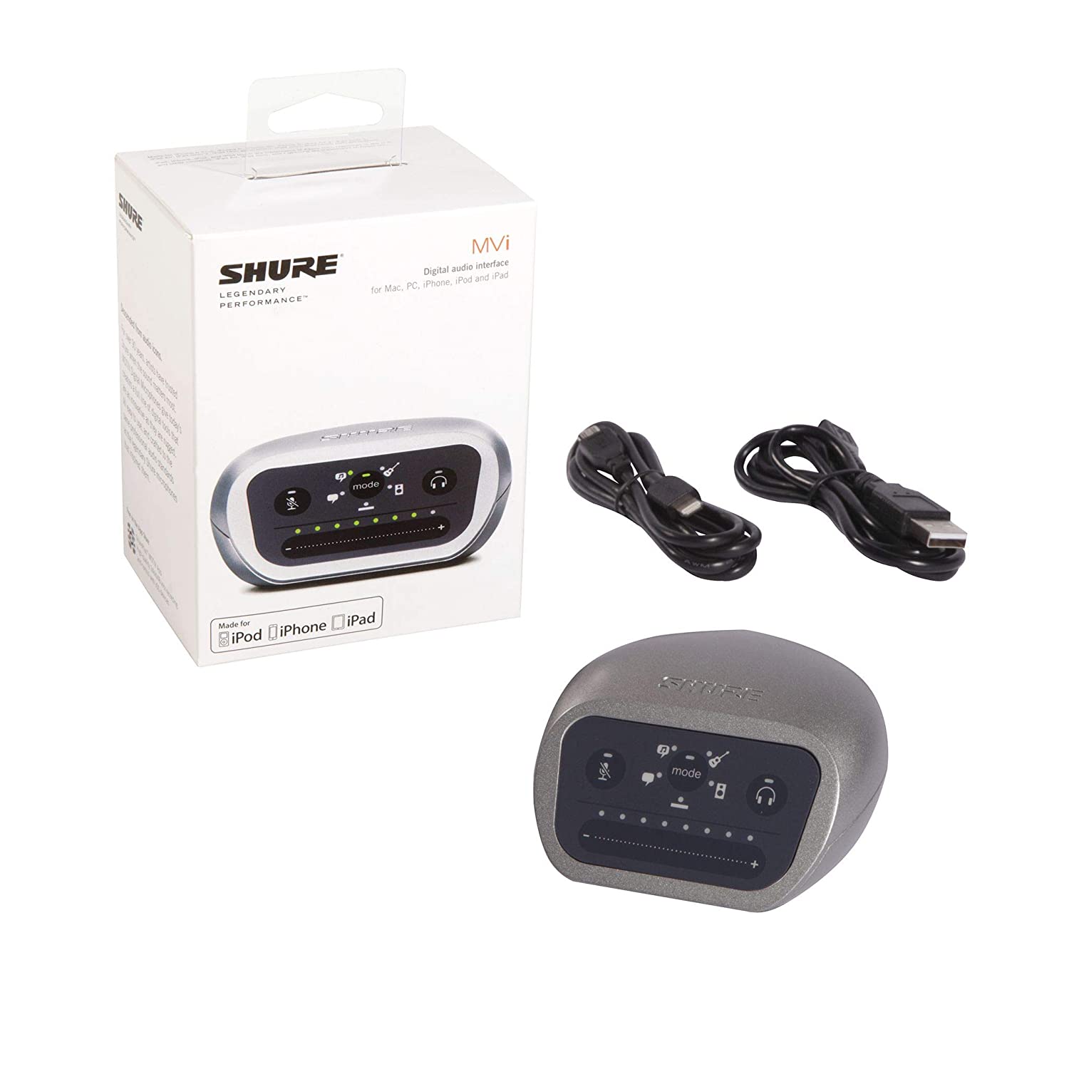 Shure MVi Digital Audio Interface USB Lightning Cable