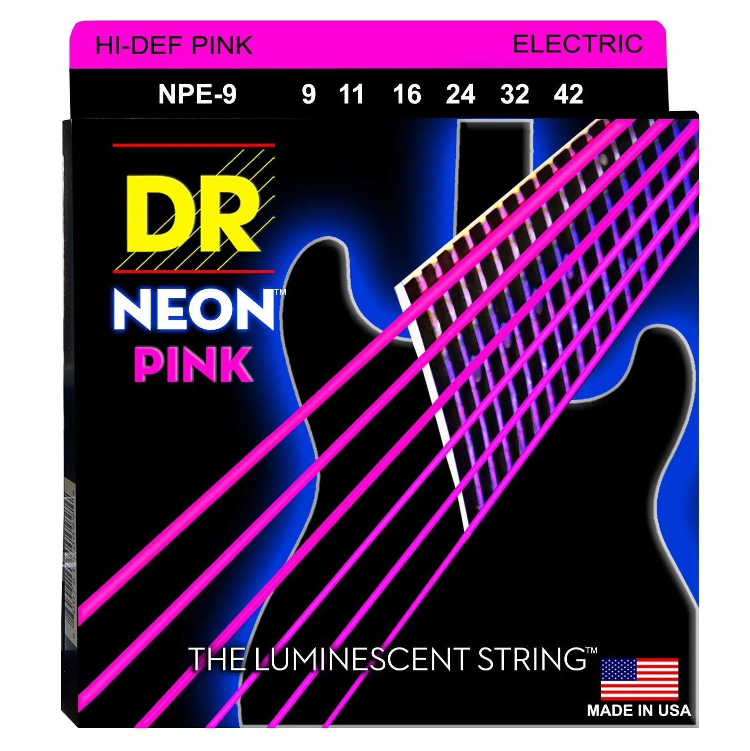 DR String Neon Electric Guitar Strings - 9-42 online in India at johnsmusicin at the lowest price Online price in India