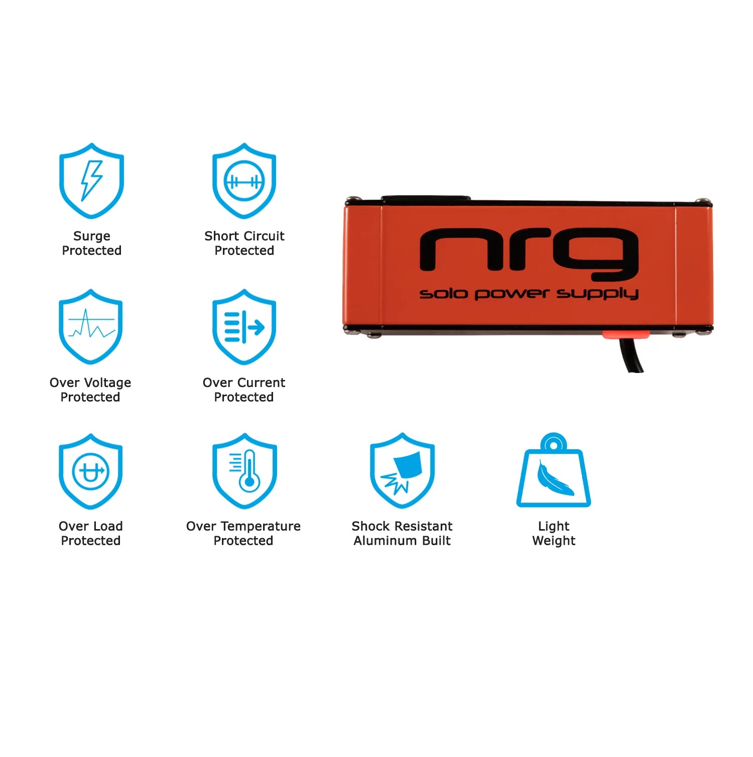 NRG Solo Power Supply  9volts 1amp Center -ve Brick Red
