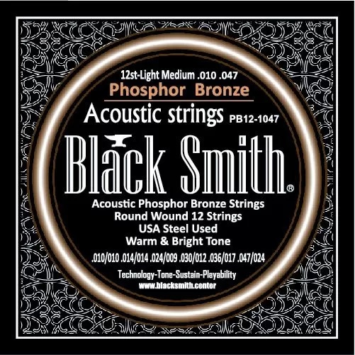 Black Smith PB12-1047 12st-Light Medium Phosphor Bronze Acoustic Guitar Strings Online Price in India